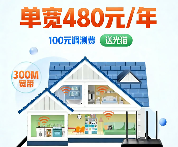 单宽带300M